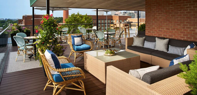 Rooftop bar and lounge at the Rosewood Washington, DC in Georgetown - Great rooftop meeting venue in DC