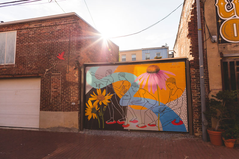 "Let Go" Street Art Mural in Blagden Alley - Shaw Neighborhood in Washington, DC