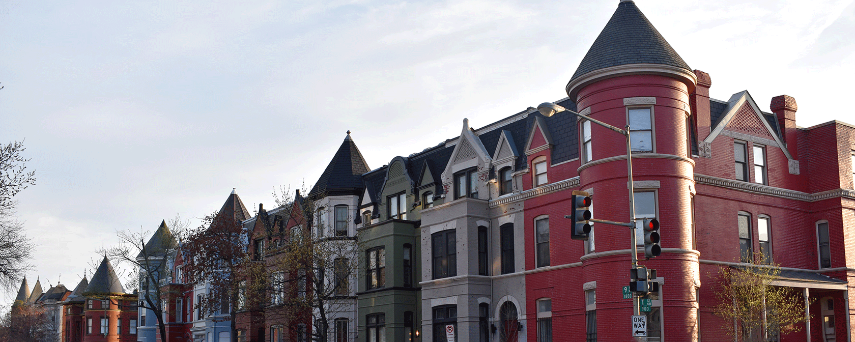 Hileras de casas en el barrio de Shaw