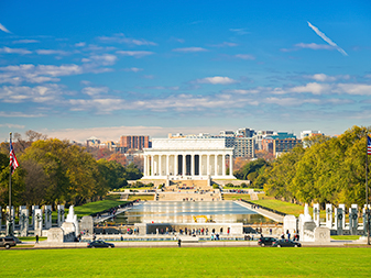 National Mall uitzicht op het Lincoln Memorial