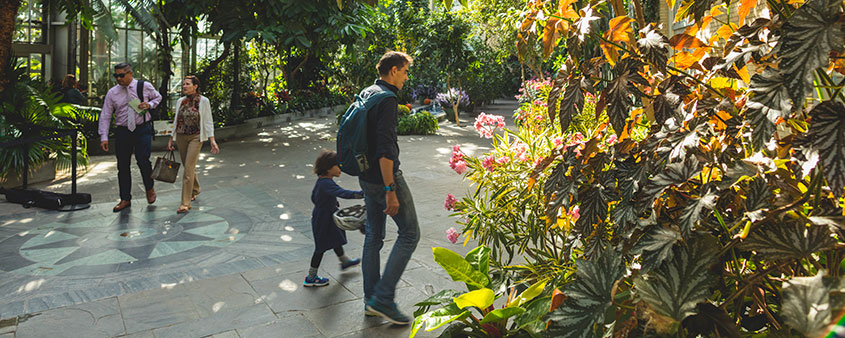 Family inside of US Botanic Garden