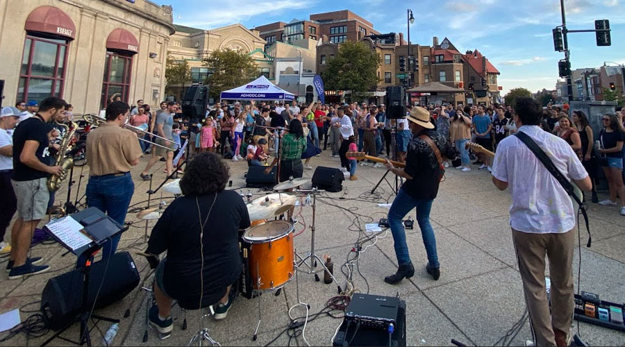 Band performing at Adams Morgan PorchFest 