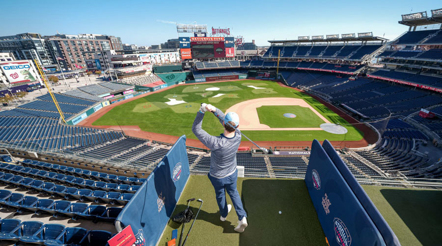 Golfing at Nationals Park