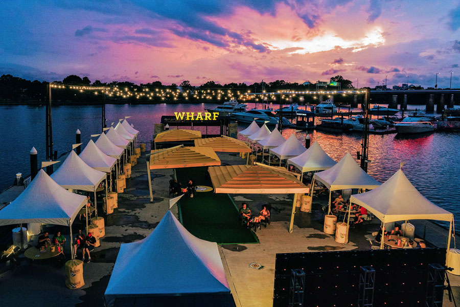 Sunset cinema at The Wharf