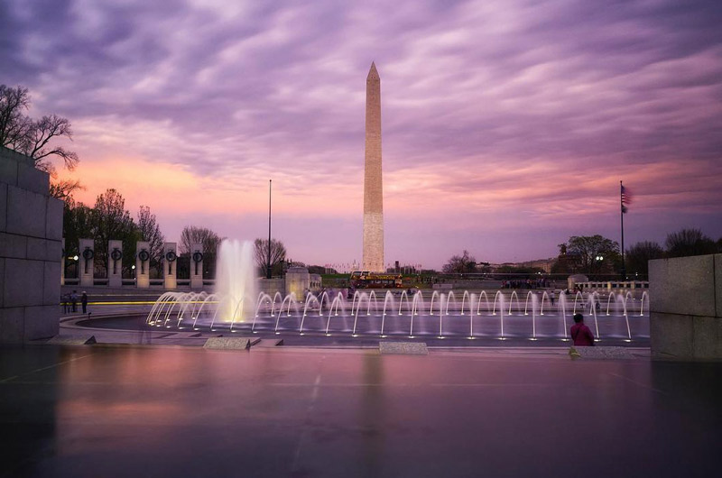 @abpanphoto - Sunset over the National World War II Memorial - Monuments and Memorials in Wahsington, DC