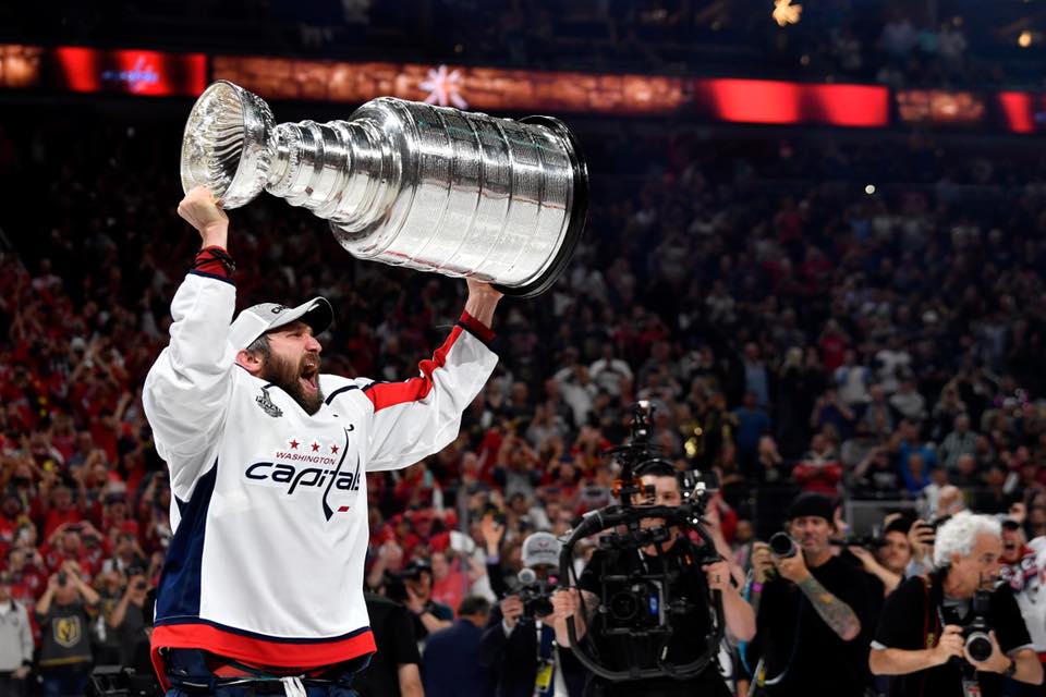 Alexander Ovechkin of the Washington Capitals with the Stanley Cup - NHL Hockey in Washington, DC