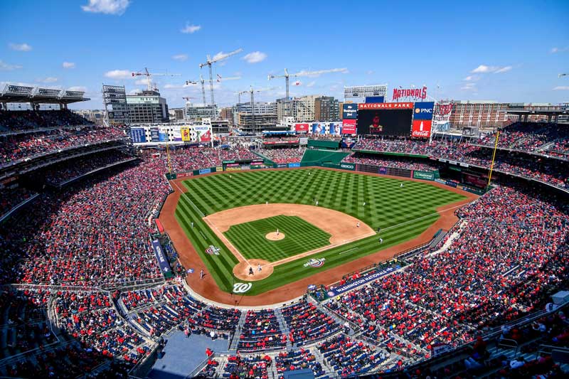 Sunny day at Washington Nationals baseball game - Things to do in Washington, DC's Capitol Riverfront neighborhood