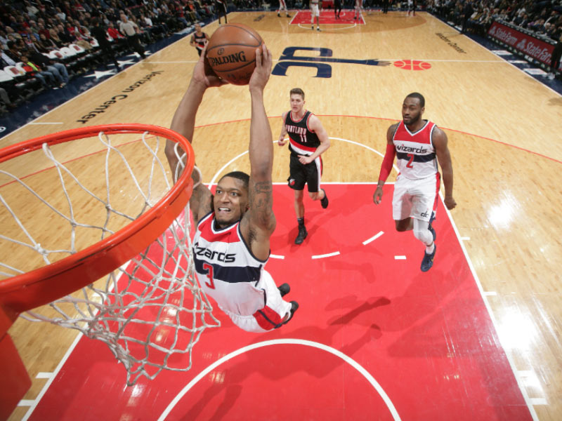 Bradley Beal Dunking at Capital One Arena - Washington Wizards Basketball in Washington, DC