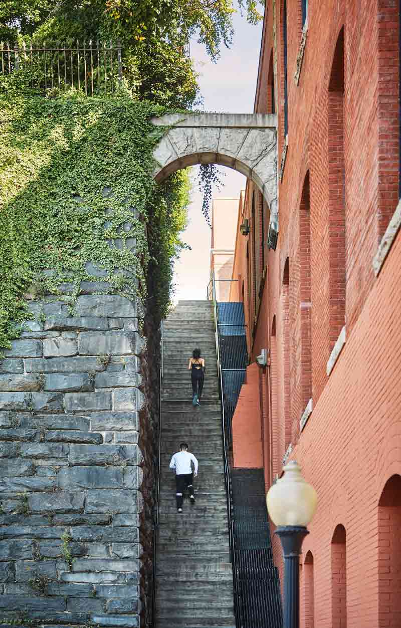 Running up the Exorcist Stairs in Georgetown - Fitness-related breaks for meetings and conventions in Washington, DC