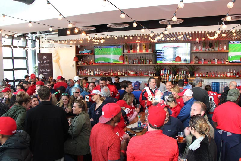 Crowd at Mission Navy Yard on the Capitol Riverfront - Where to watch sports in Washington, DC