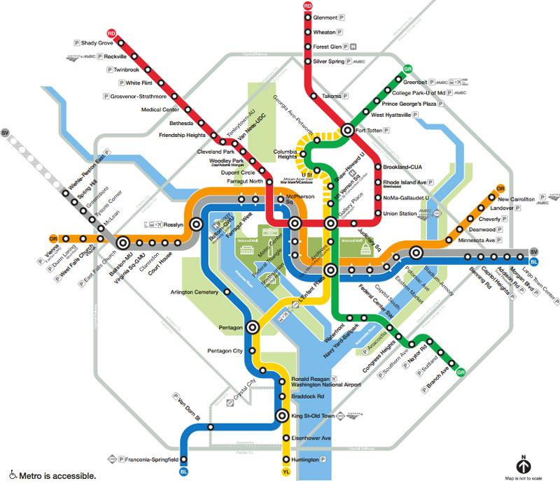 Washington, DC Metro Subway System Map