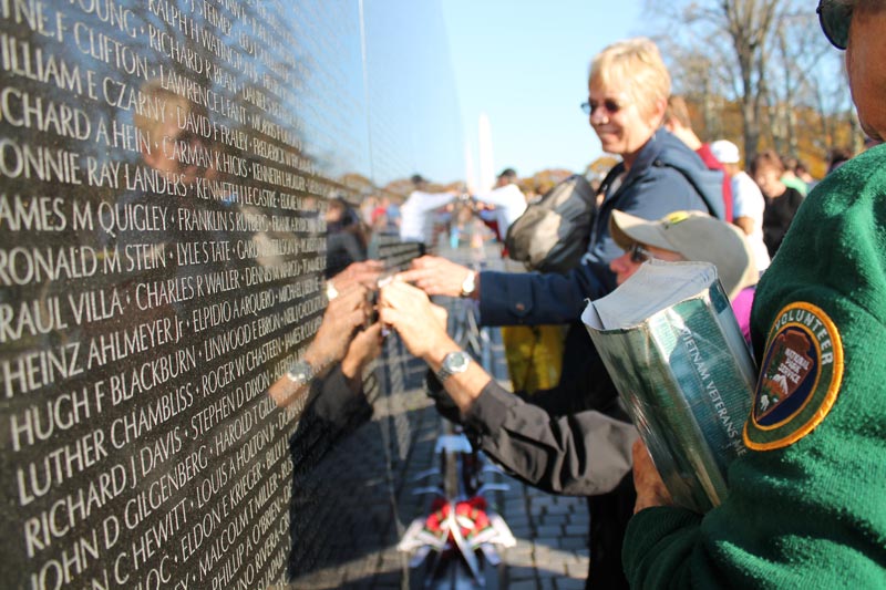 The Vietnam Veterans Memorial on the National Mall during Veterans Day - Ways to pay tribute to veterans in Washington, DC