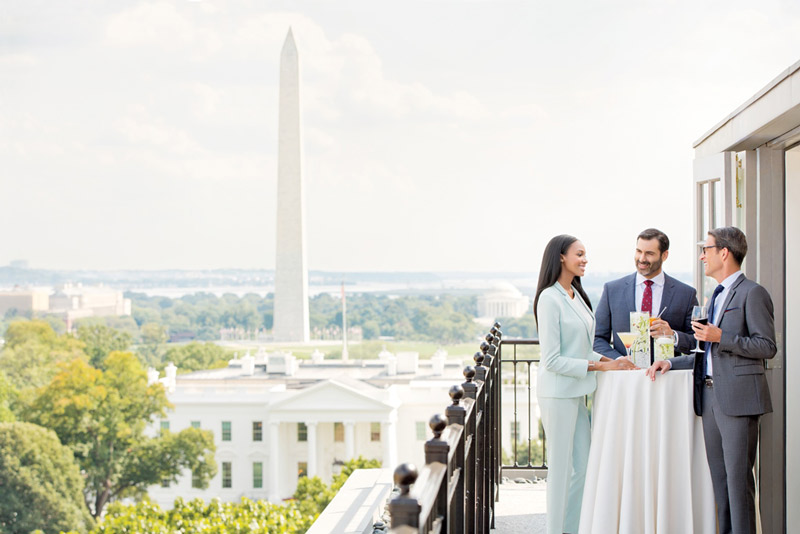 Reunión al aire libre en Top of the Hay en The Hay-Adams Hotel: excelentes lugares para reuniones al aire libre en Washington, DC