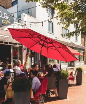 Outdoor patio at Belga Cafe on Barracks Row - Restaurant on Capitol Hill in Washington, DC