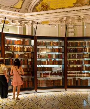 Two people standing in the Library Of Congress