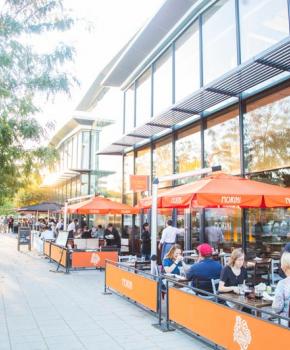 Outdoor dining at Osteria Morini - Italian restaurant on the Capitol Riverfront in Washington, DC