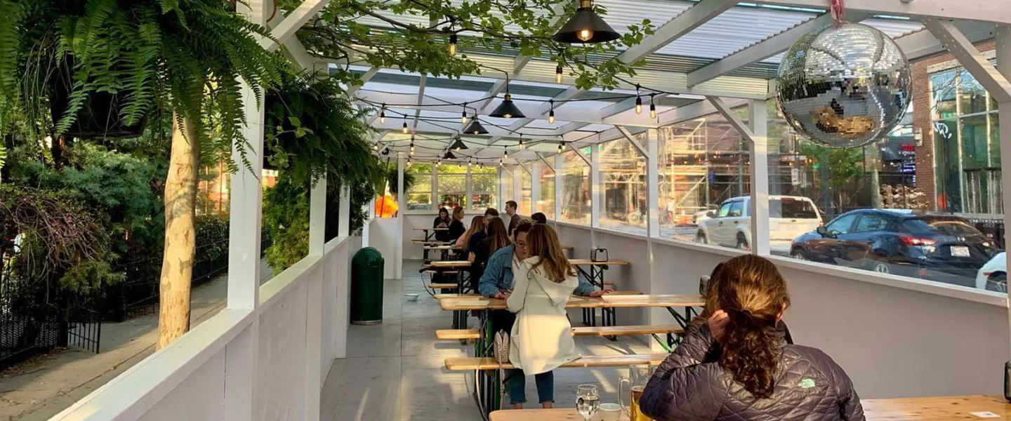 Outdoor beer garden
