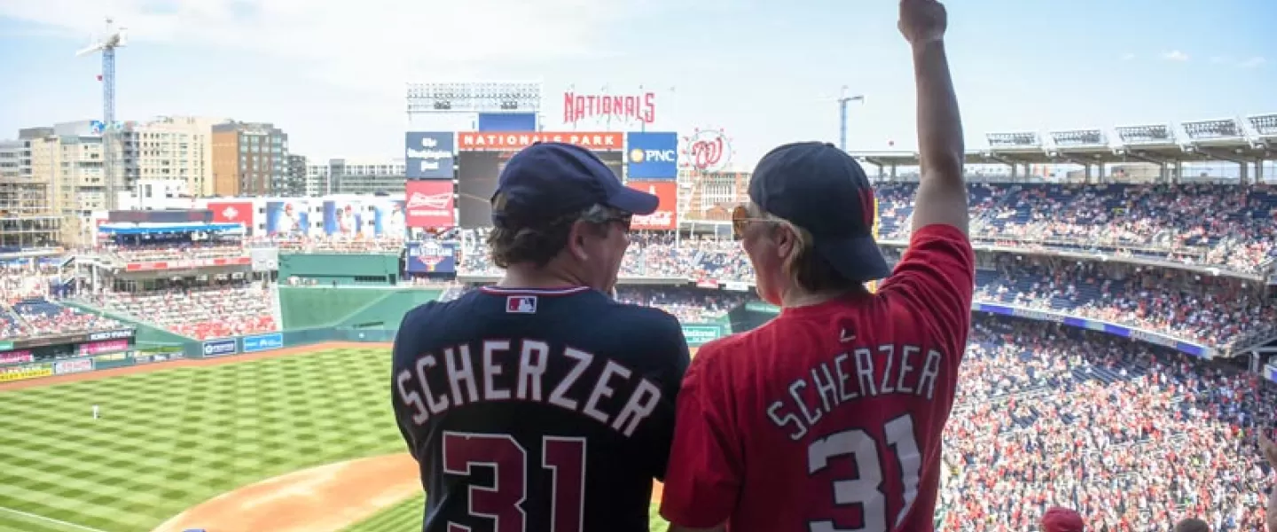 Washington Nationals fans cheering at baseball game - The best things to do this spring and summer in Washington, DC