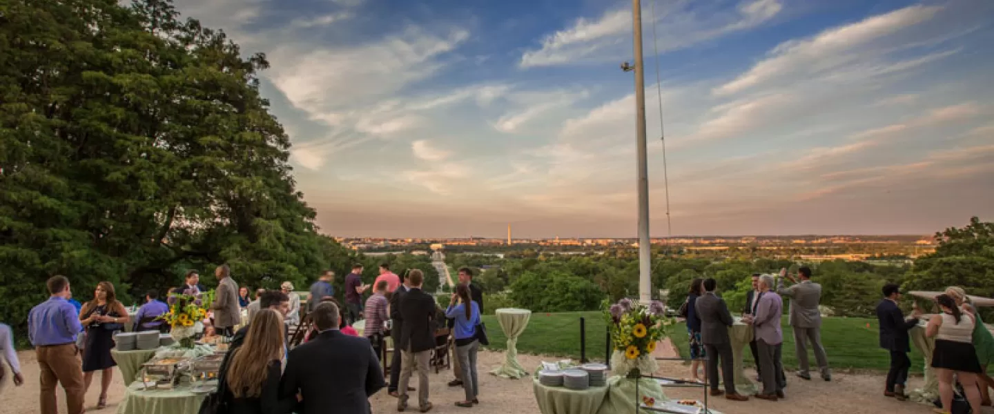 Green and sustainable catering companies in the Washington, DC metro area - Geppetto Catering event overlooking the DC skyline