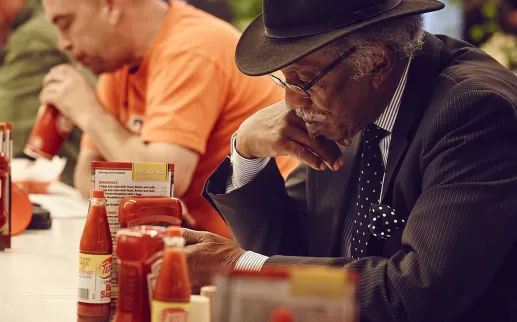 Patron at Ben's Chili Bowl
