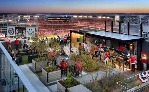 Top of the Yard rooftop bar next to Nationals Park - Rooftop bar in DC's Capitol Riverfront neighborhood
