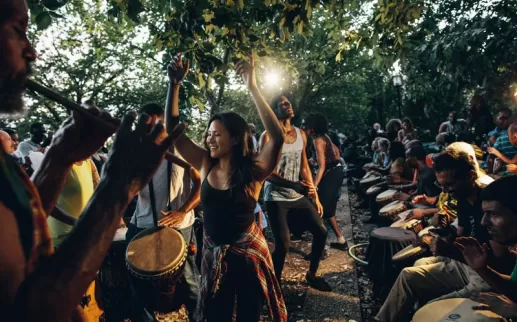 The best things to do in DC's Columbia Heights neighborhood - Meridian Hill Park Sunday drum circle
