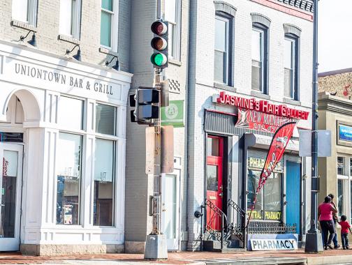 Anacostia restaurant and shops in Washington DC