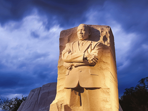 Martin Luther King Jr. Memorial at night