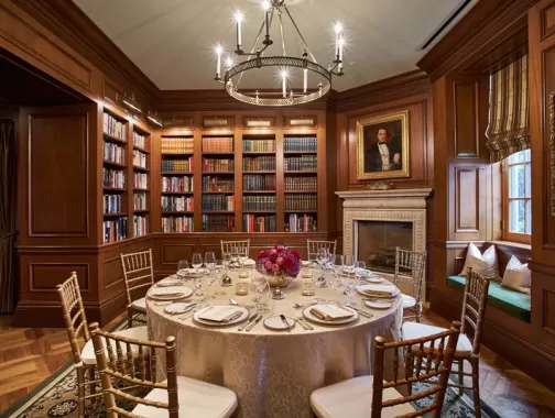 Intimate meeting and event spaces in Washington, DC - The Jefferson Hotel's Book Room near Dupont Circle and Downtown DC