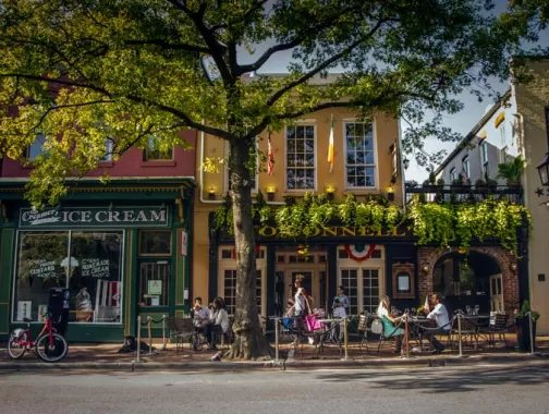 King Street in Old Town Alexandria - Historic waterfront destination in Virginia near Washington, DC