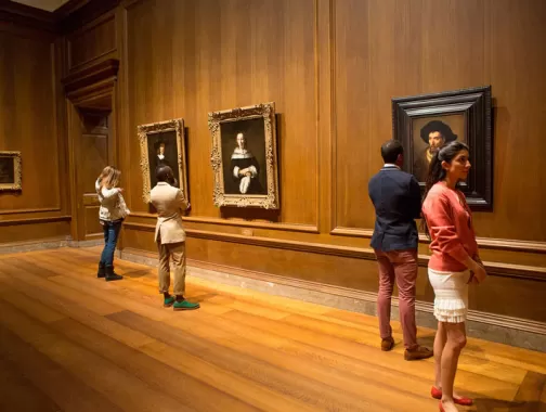 Visitors at the National Gallery of Art on the National Mall - Free art museum in Washington, DC