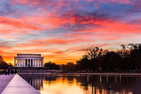 Sunset at Lincoln Memorial