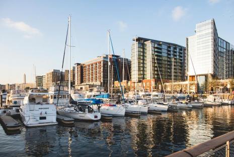 Sunny Fall Day at The Wharf on the Southwest Waterfront - Dining, Shopping and Entertainment Destination in Washington, DC