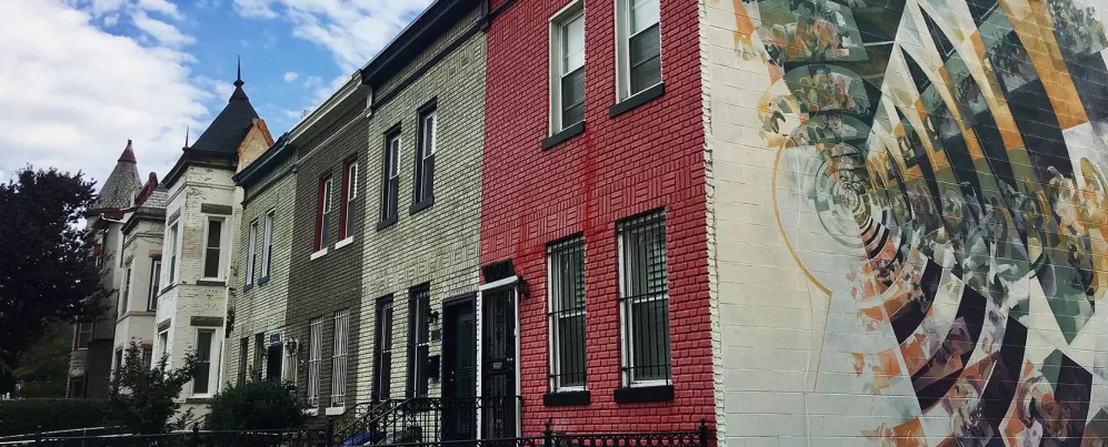 H Street Rowhouses and Mural, Washington DC