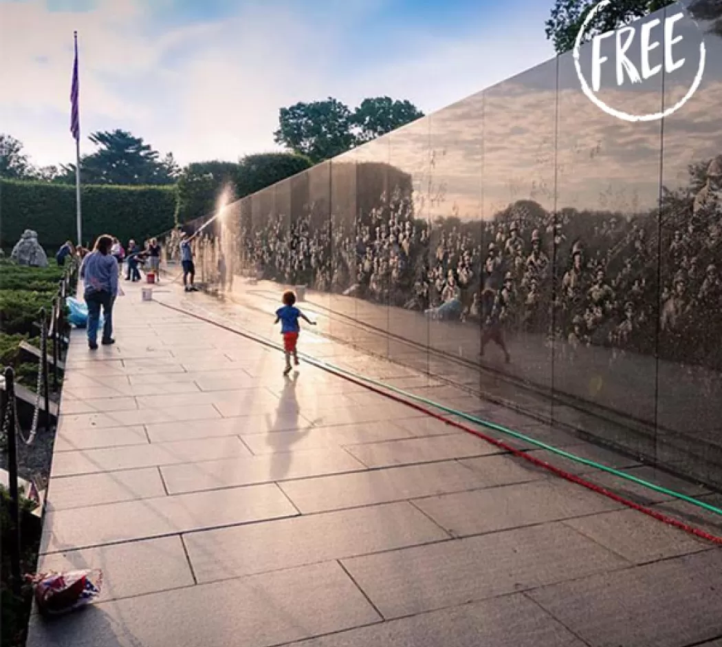Free historic sites and heritage experiences in Washington, DC - Morning at the Korean War Veterans Memorial on the National Mall